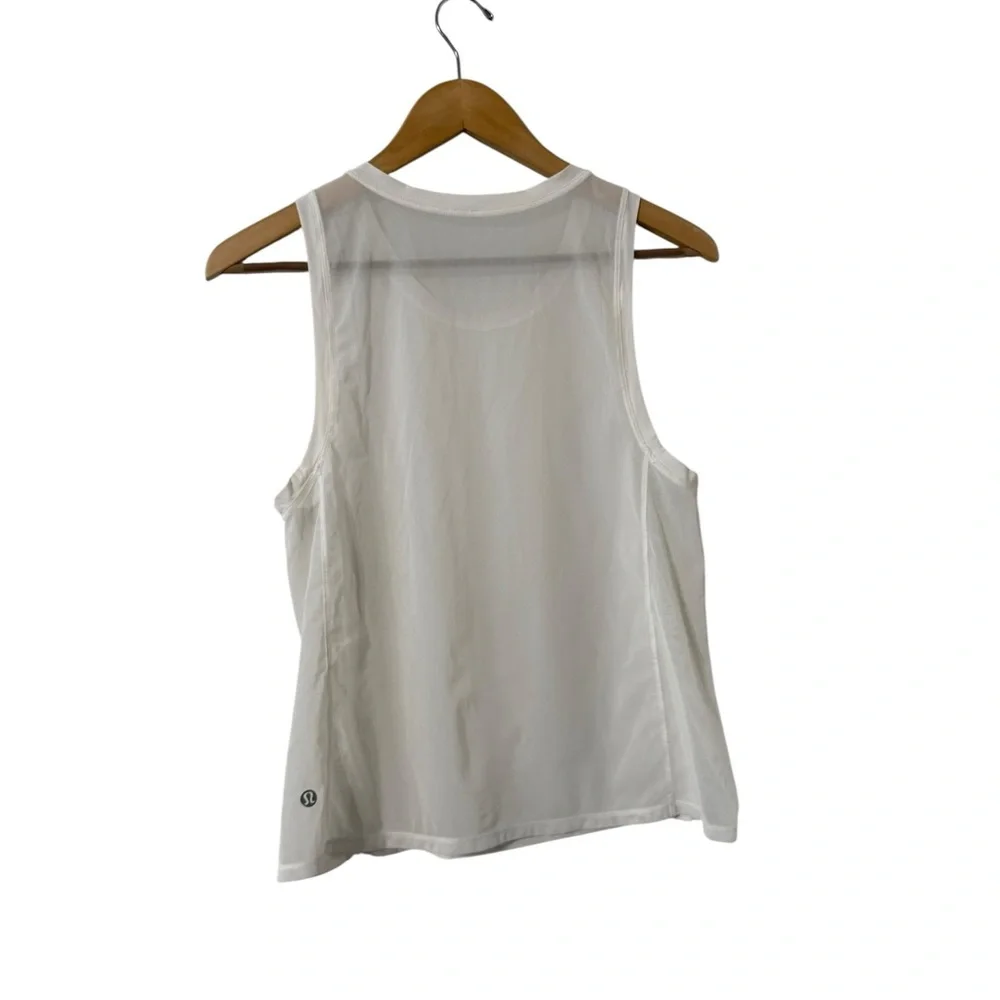 LULULEMON Sole Training White Sheer Mesh Sleeveless Tank Top